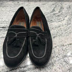 Steeple Gate of 'Italy'- Black,100% Sueded Leather, Slip On Loafers-size-7.5